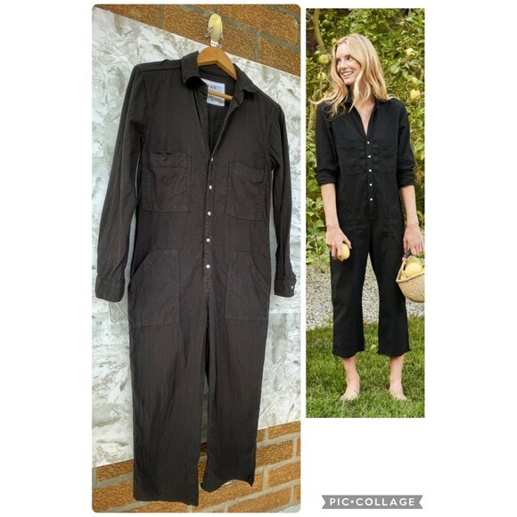 Frank & Eileen Women’s Northern Ireland Flax Cotton Jumpsuit  Black XS - Picture 2 of 12